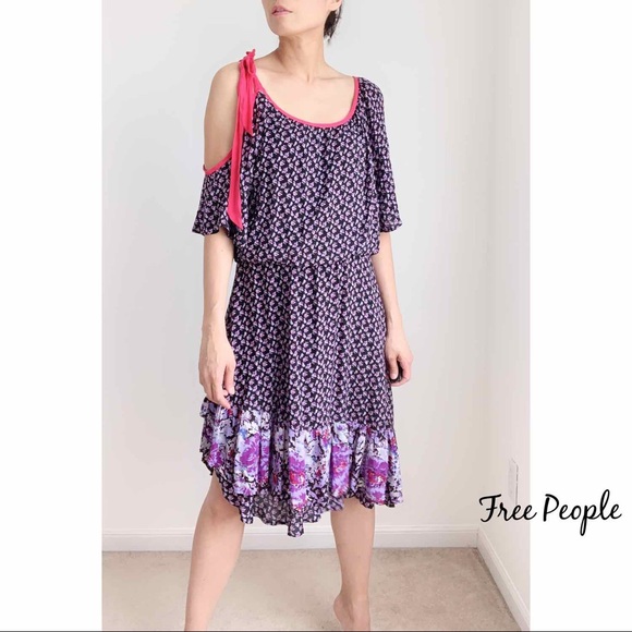 FREE PEOPLE One Off Shoulder Ruffle Dress - Picture 2 of 8